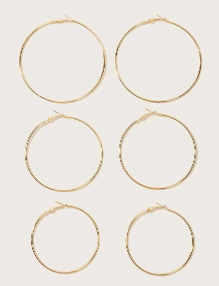 Hoop Earrings—Mixed size set (3PCS)