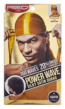RED Power Wave Silky Satin Durag—Gold