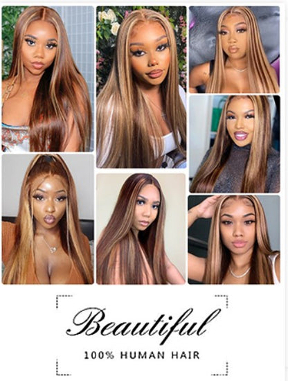 G GHAIR Store—4x4 Lace Front Piano Color 4/27 Straight