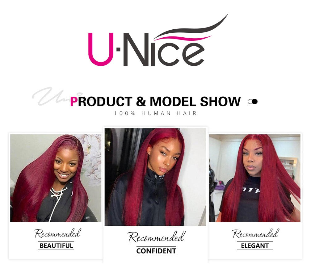 UNICE Store—Burgundy T Part Lace Front 18"