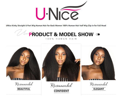 UNICE Store—Kinky Straight U part Wig (150% Density)